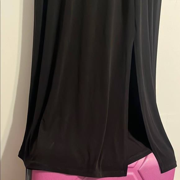 Ashley Stewart V-Neck Maxi Dress 3/4 Sleeve LBD Plunge Soft Stretch‎ Knit - Picture 3 of 6